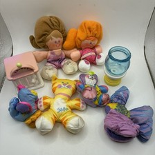 6 Vintage 1988 Fisher Price Smooshies Fish in Tank Bird in Cage Bear Cat Girls
