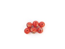 Vintage Red Japanese Millefiori Bead Lot, Lampwork Glass, Tombo Dama