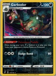 Garbodor 118/192 Rebel Clash Reverse Holo