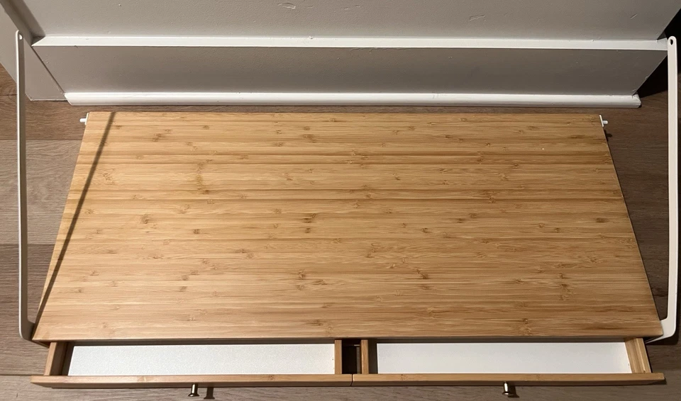 Rare! IKEA SVALNAS Wall-Mounted Desk with 2 Drawers and Brackets - Image 2 of 4