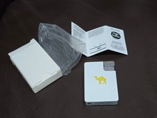 Camel Metall Gasfeuerzeug Wei&szlig; Gelb Vintage Original funktionsf&auml;hig Sammler