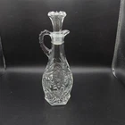 Vintage Anchor Hocking Star of David Glass Vinegar Cruet Bottle w/Stopper 7.5"