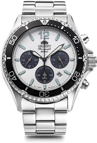 ORIENT Mako SOLAR PANDA RN-TX0203S Men's White Silver Japan Import