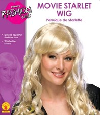 Rubie's Fashion Wigs Movie Starlet Wig Deluxe Quality Blonde 51207 NIP