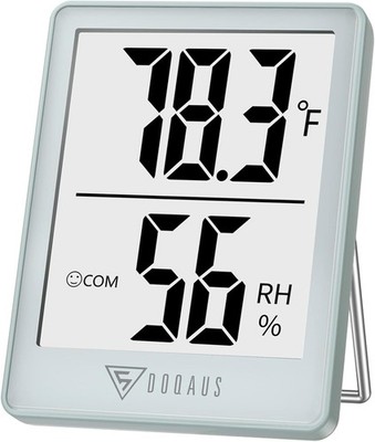 DOQAUS Digital Hygrometer Indoor Thermometer Humidity Gauge Room Soft Blue 