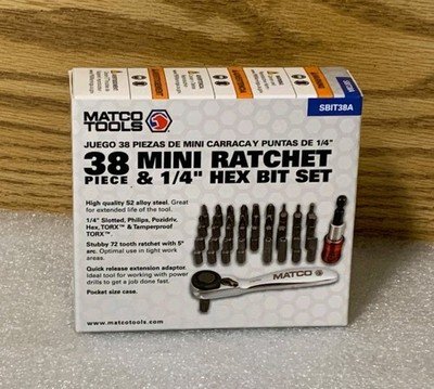 Matco SBIT38A Micro  38 Mini Ratchet Quick Release Extension Bar and Bit Set  