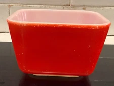 VINTAGE PYREX RED 501-B DISH ONLY NO LID REFRIGERATOR DISH 1.5 CUP