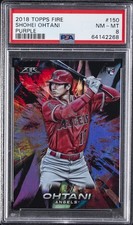 2018 TOPPS FIRE PURPLE #150 SHOHEI OHTANI ROOKIE RC 82/99 PSA 8