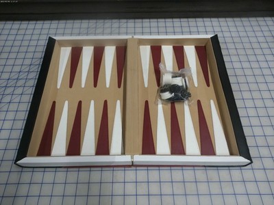ortable Backgammon Game Set Folding Book Style Case   Incomplete
