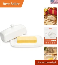 Butter Dish Ceramic Lid Large Porcelain Countertop Butter Keeper 7.8 Inch