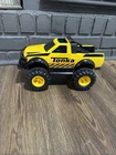Tonka 14" 4x4 Pickup Truck Pressed Steel Toy Black Yellow, Plastic Underside