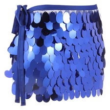 Sequin Short Skirt Women's for Dance Party Night Club Dark Blue