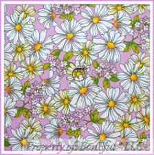 BonEful Fabric FQ Cotton Quilt Pink White Yellow Spring Flower Daisy Girl Dress