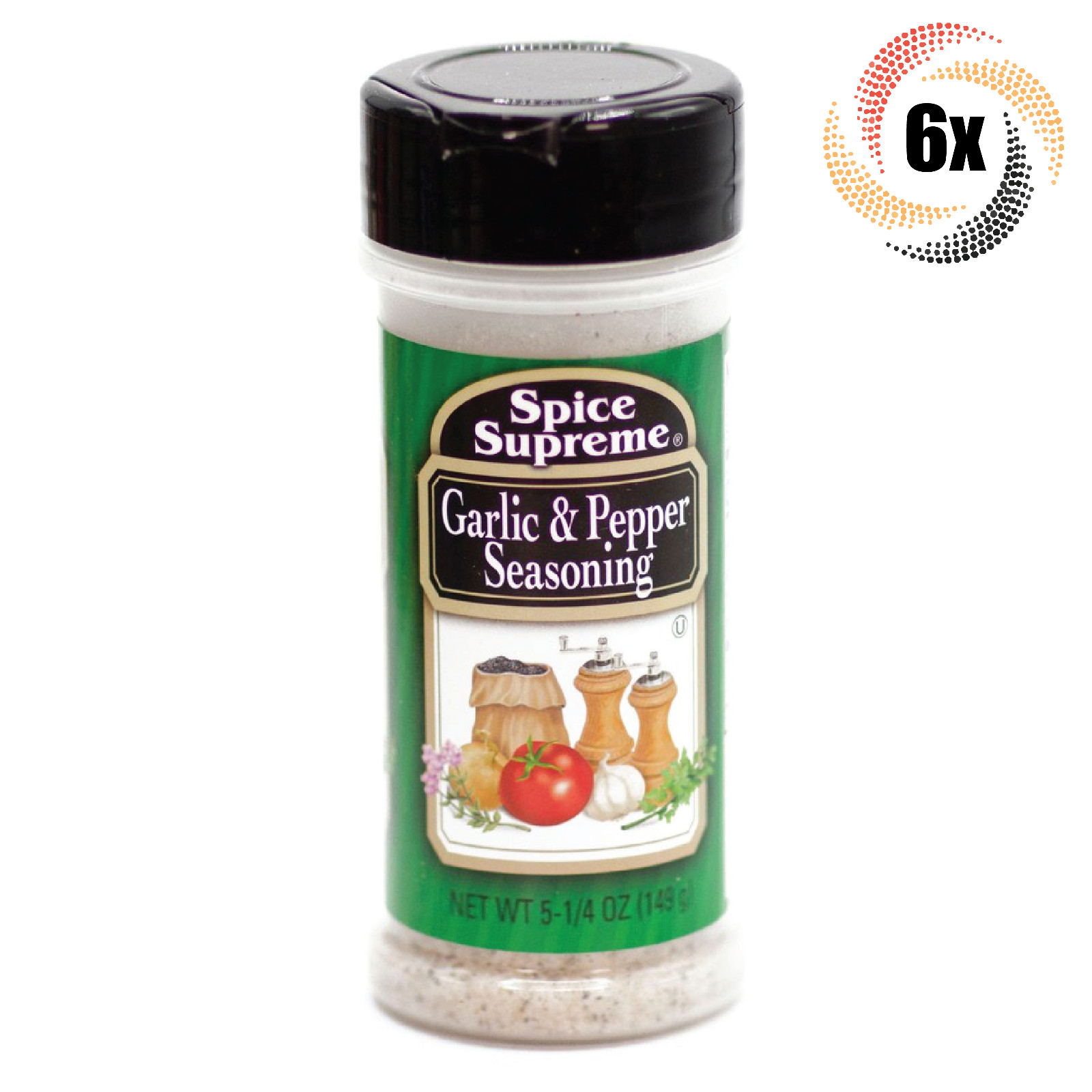 6x шейкеров для приправы Spice Supreme с чесноком и перцем 525 унций Быстрая доставка 4090₽