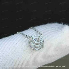 2 Ct Round Cut Lab Created Diamond Solitaire Pendant 14K White Gold Finish