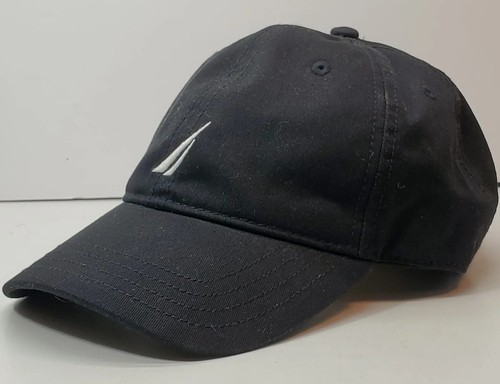NAUTICA Solid Black Hat With Logo On Front And Brand Name On The Back Adjustable NAUTICA Solid Black Hat With Logo On Front And Brand Name On The Back Adjustable