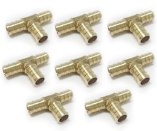 8 PCS EFIELD Crimp Pex 1/2" X 1/2" X 1/2" Tee Brass Fittings, Lead Free