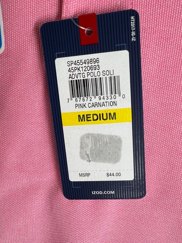 IZOD Polo Shirt Premium Stretch Cooling Flex Golf Rugby College Pink Size Medium - 第 7/8 張圖片