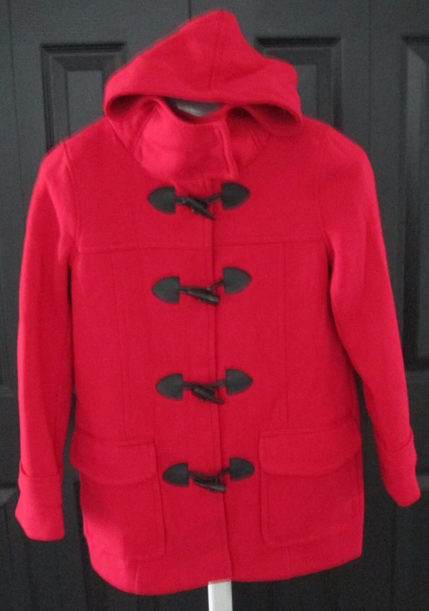 NWT FOREVER 21 WOMENS RED HOODED TOGGLE JACKET JUNIORS SIZE S