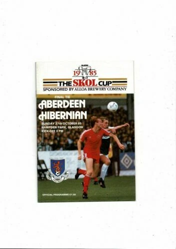 Hibernian Football Scottish Fixture Programmes (1980s)