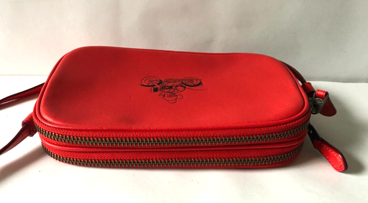 Coach Disney Mickey Mouse on Motorcycle Crossbody Purse Handbag 