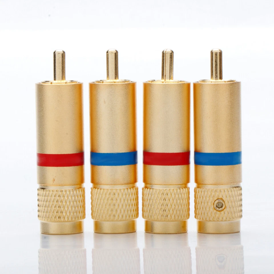 4 un. ​Enchufes RCA Conectores de cable de señal HiFi Adaptadores de cable de audio Terminal NUEVO Foto 2 de 4