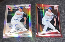 2- 2022 Elite Extra Edition Jackson Ferris Silver Prizm Rookie Auto #11/25 Dodgr
