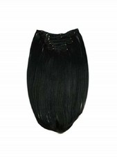 TRESSECRET SYNTHETIC CLIP-IN EXTENSIONS, JET BLACK, 6 PIECES 18" DISTRESSED PAC