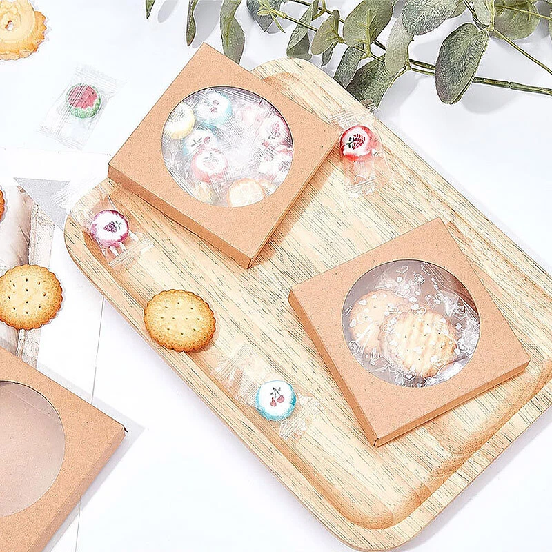 50x Clear Window Kraft White Black Paper Gift Boxes Favor Boxes Product Packing - image 4 of 4