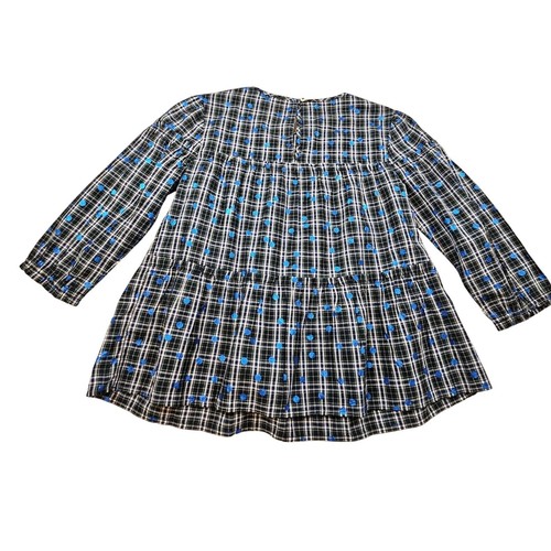 J.Crew Crewcuts Tiered Shirt Top Plaid Polka-Dots Cotton Blue Youth Girls 14 - Picture 2 of 13