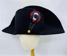 Napoleon French Admiral Captains Bicorne Hat Cosplay Woolen Cap Black Props Gift