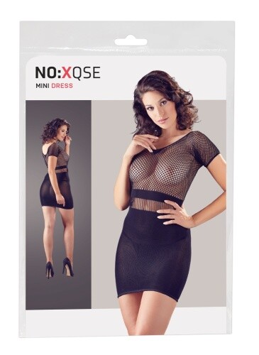 Sexy Minikleid aus Netzmaterial Erotik Reizwäsche f. Damen Dessous Schwarz - Bild 4 von 4