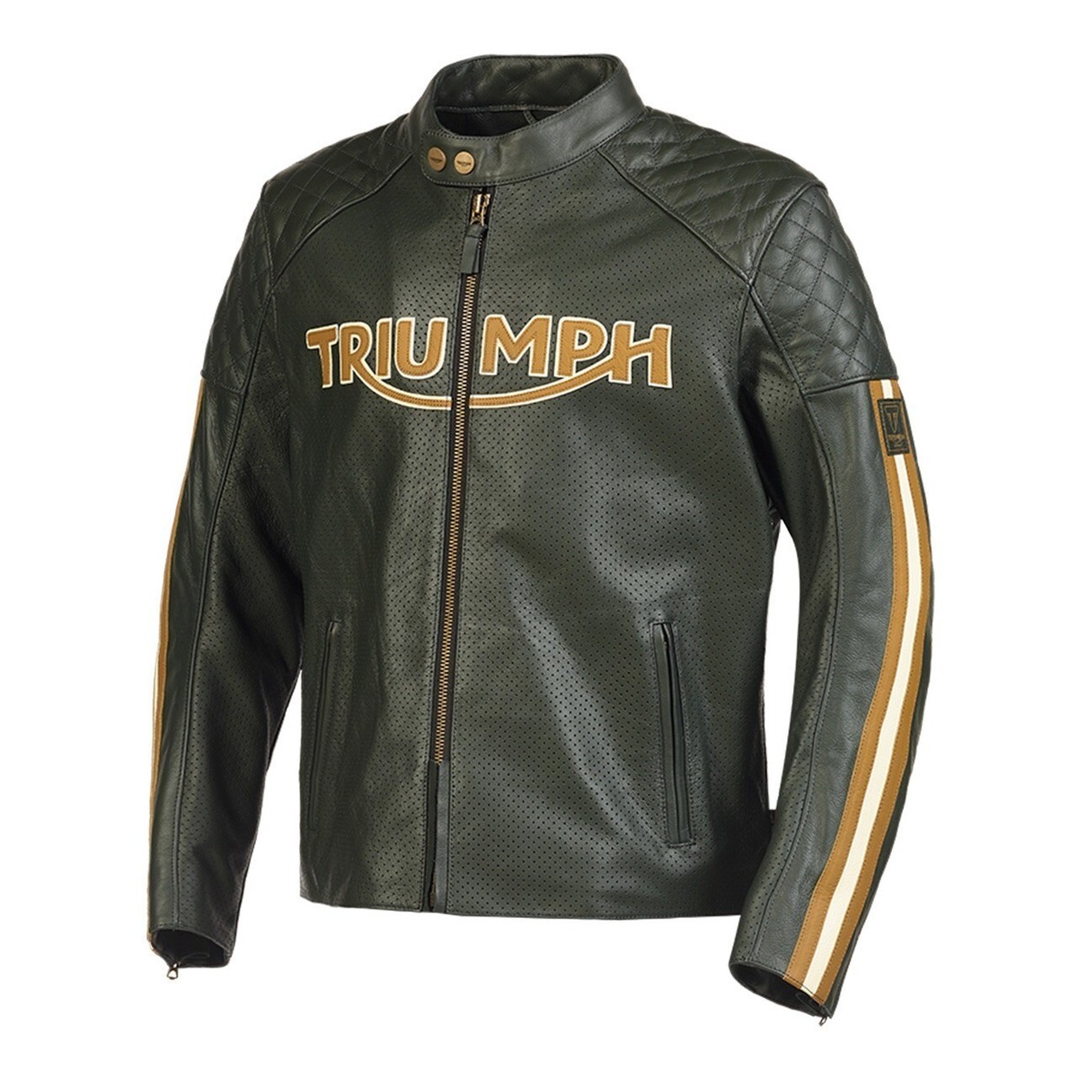 Triumph Braddan Motorbike Leather Jacket Biker Cowhide Air Race