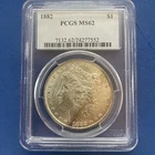 1882 Morgan Silver $1 Dollar Coin PCGS MS 62
