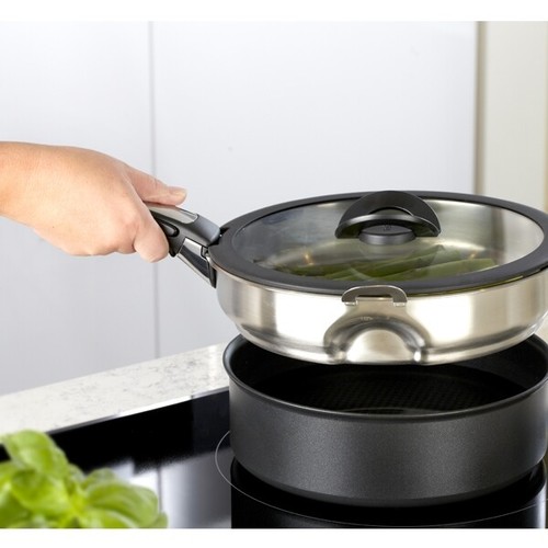 Tefal Ingenio Stainless Steel Steamer with Glass Lid, 24 cm For Sautepan - Picture 3 of 5