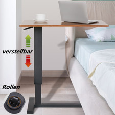 Beistelltisch Betttisch Pflegetisch mit Rollen Höhenverstellbar Sofatisch Laptop