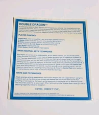 NEVER USED!! Double Dragon Nintendo NES Direct Rental Store Instructions Sticker