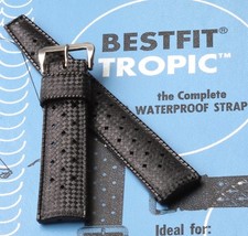 OLD STOCK Vintage SWISS TROPIC rubber dive watch band 18mm straight ends 1960s