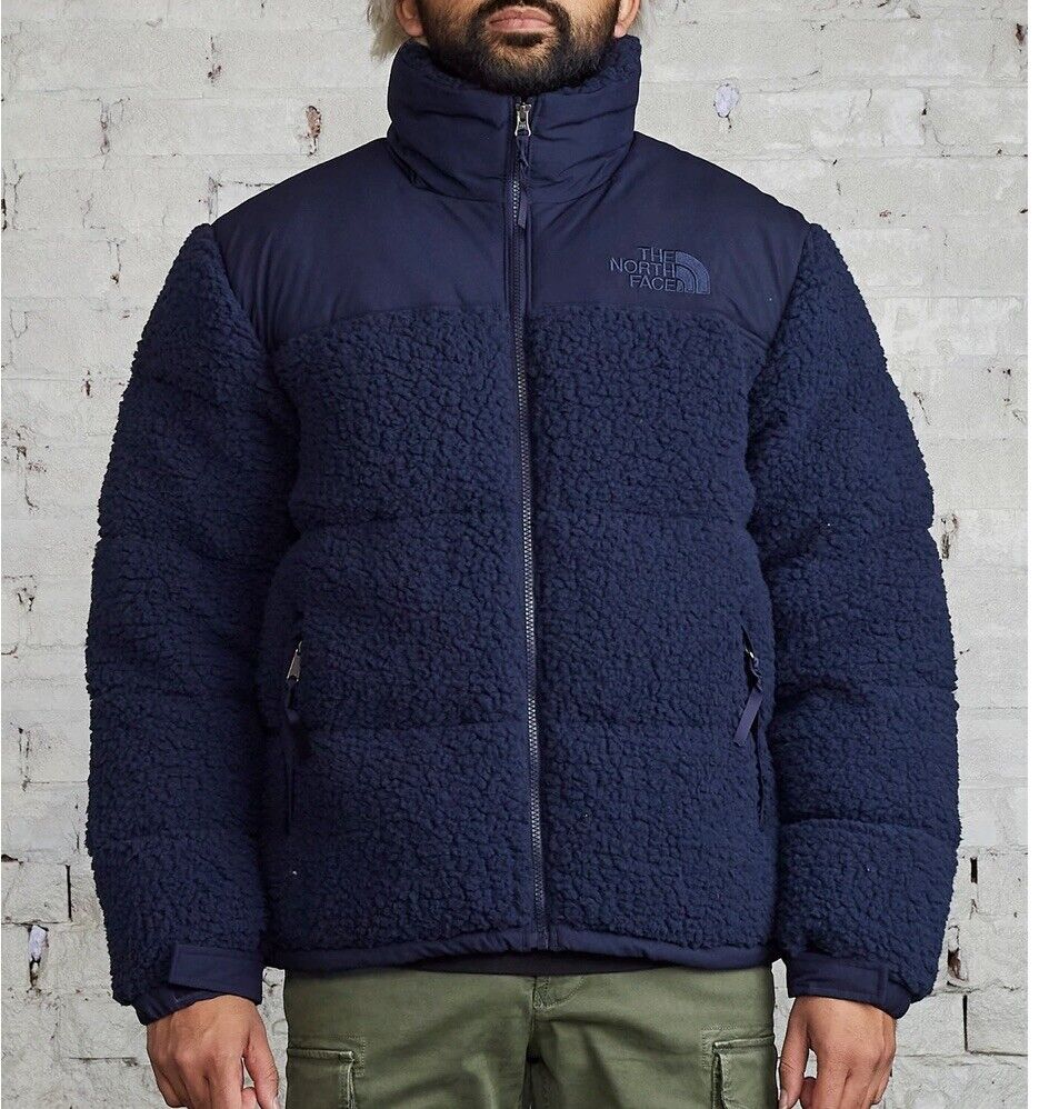 NEW The North Face Pile Nuptse Sherpa Jacket Navy Blue (Size NEW The North Face Pile Nuptse Sherpa Jacket Navy Blue (Size