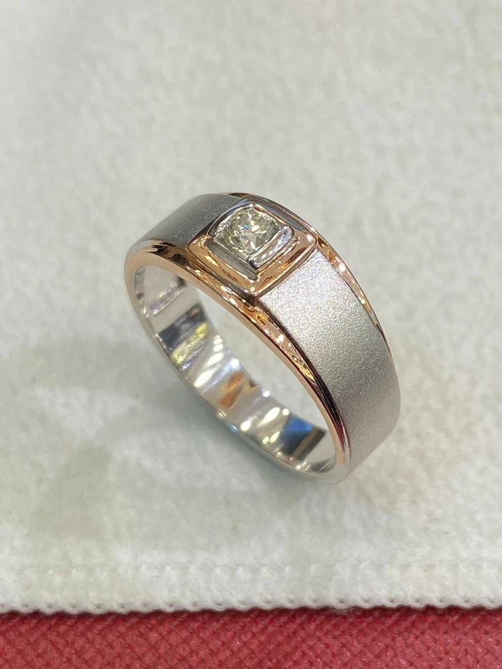 0.20 Cts Round Brilliant Cut Diamond Men's Engagement Band Ring In 585 14K Gold - Image 3 of 4