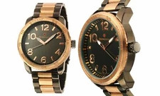 NEW Bernoulli 9361 Men’s Arion Collection Rose Gold Two Tone Large Manly Watch