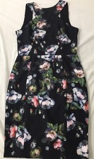 Beautiful Floral Bodycon Backless Dress, Size 10, Mint Condition