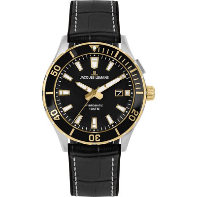 JACQUES LEMANS Herrenuhr Hybromatic 1-2131C 43 mm 10 ATM