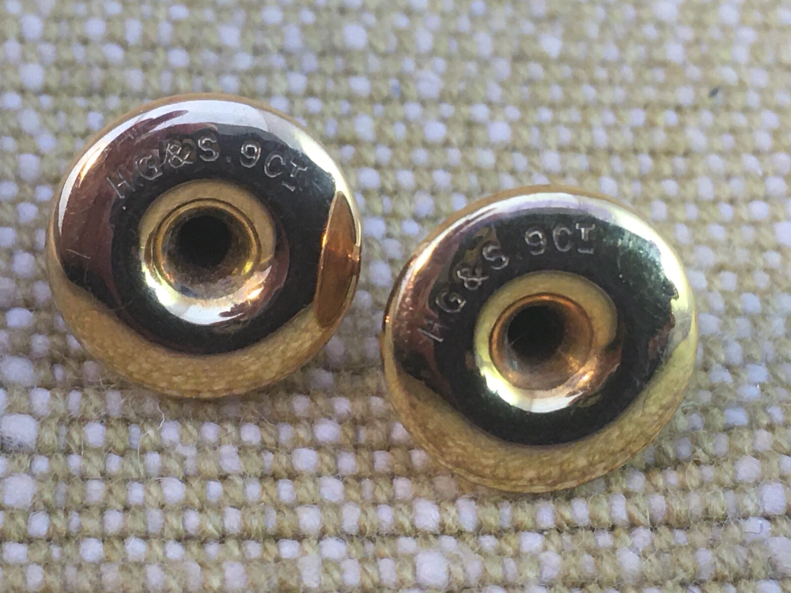 Stunning Antique Edwardian 9ct Gold Dress Shirt Studs… Gem