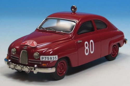 Modèle Réduit 1:43 Saab 93 Rallye 1959 Rouge - Métal Blanc/étain & Résine, Tout Monté, Neuf