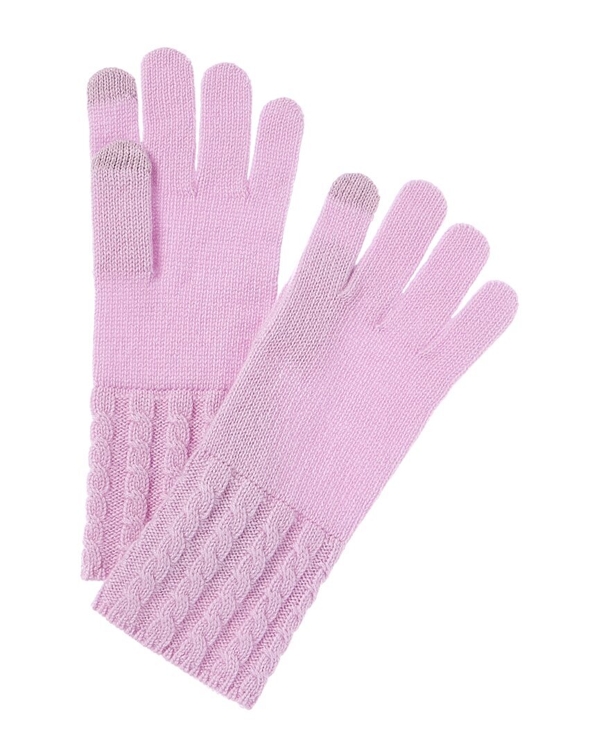 Amicale Кашемира Трикотажная Манжета Кашемир Тек Перчатки Женские Фиолетовые