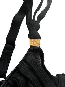 MADE BY NIKI Black FRINGE Underwire TULLE BRA & PANTY Set ( 36B )