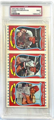 1973 Kellogg's Panel: Raymond Fosse/James Palmer/Nolan Ryan PSA 9