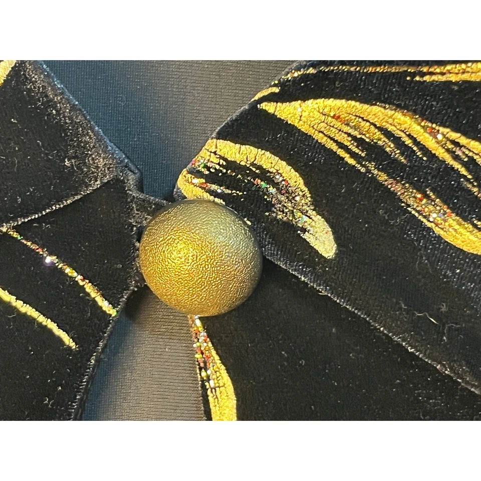 VTG Another Thyme Cardigan Jacket 4X Black Velvet Gold Glitter Leaves Whimsigoth - Image 4 of 4