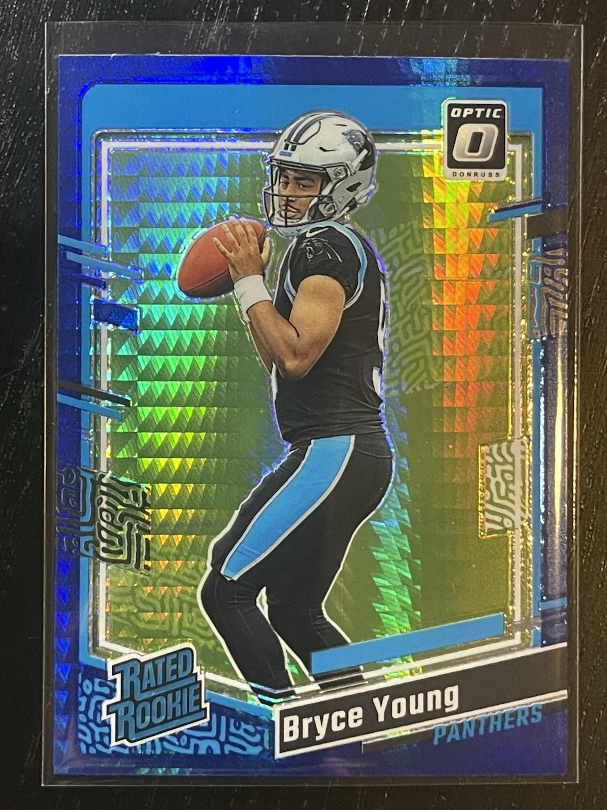 2023 Donruss Optic Rated Rookie Bryce Young Blue Hyper Prizm #213 - Panthers